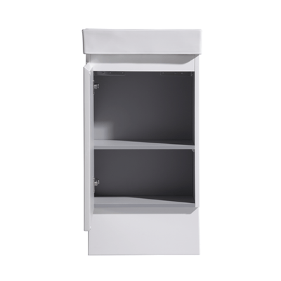 MELA - MOSES 400 Gloss White Wall Hung Powder Room Vanity with Door – available at Bathroom City Perth