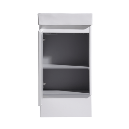 MELA - MOSES 400 Gloss White Wall Hung Powder Room Vanity with DoorVanities – available at Bathroom City Perth