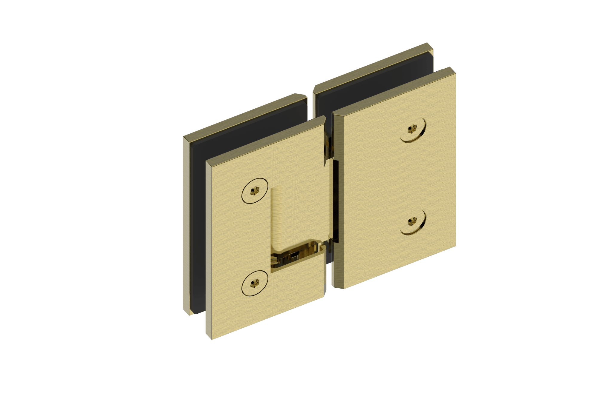 MELA - Option Set Finish Upgrade For Corner Shower Screen Brushed Brass Shower Screen Hardware from our MELA supplier – available at Bathroom City Perth