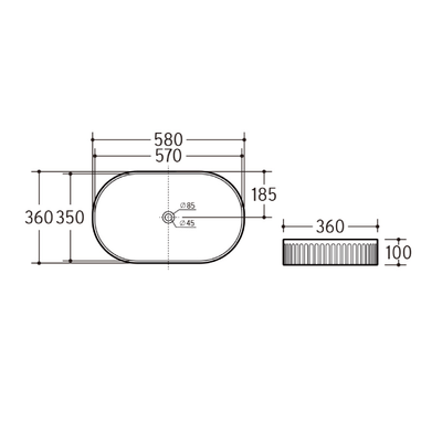 MELA OVALI double above counter vanity basin option set for double vanity installations – available at Bathroom City Perth