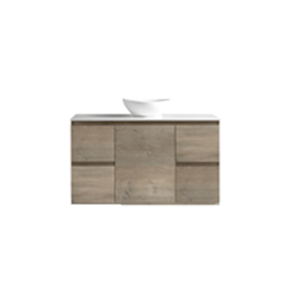 MELA - PADDY 1200 Sorrento Oak Wall Hung Vanity with Door & Drawers - Vanities - from our - MELA - supplier–available at Bathroom City Perth