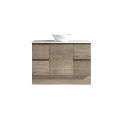 MELA - PADDY 1200 Sorrento Oak Wall Hung Vanity with Door & Drawers-Vanities-from our-MELA-supplier–available at Bathroom City Perth