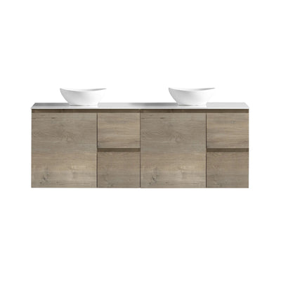 MELA - PADDY 1500 Sorrento Oak Wall Hung Vanity with Door & Drawers-Vanities-from our-MELA-supplier–available at Bathroom City Perth