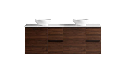 MELA - PADDY 1500 Walnut Wall Hung Vanity with Door & Drawers - Vanities - from our - MELA - supplier–available at Bathroom City Perth