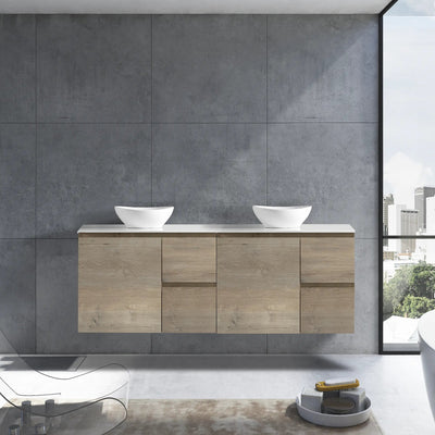 MELA - PADDY 1800 Sorrento Oak Wall Hung Vanity with Door & Drawers-Vanities-from our-MELA-supplier–available at Bathroom City Perth