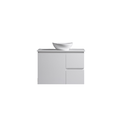 MELA - PADDY 750 Gloss White Wall Hung Vanity with Door & Drawers from our - MELA - supplier–available at Bathroom City