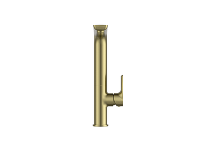 MELA - PALCO Gooseneck Kitchen Mixer Brushed Brass - Tapware - from our - MELA - supplier–available at Bathroom City Perth