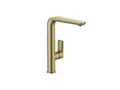 MELA - PALCO Gooseneck Kitchen Mixer Brushed Brass - Tapware - from our - MELA - supplier–available at Bathroom City Perth