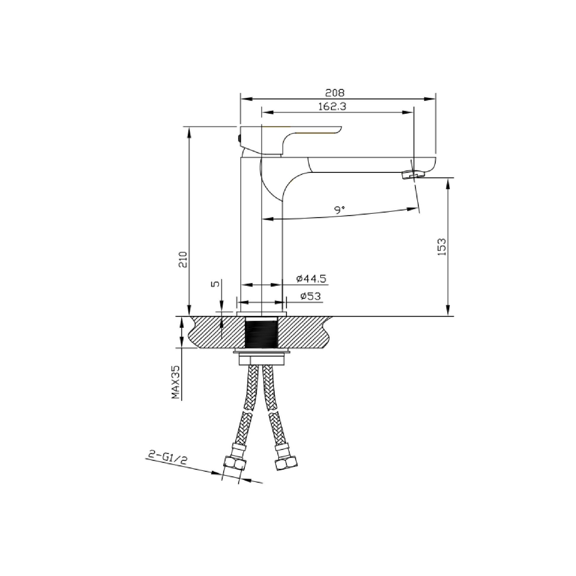 MELA - PALCO Medium Basin Mixer Brushed BrassTapware – available at Bathroom City Perth