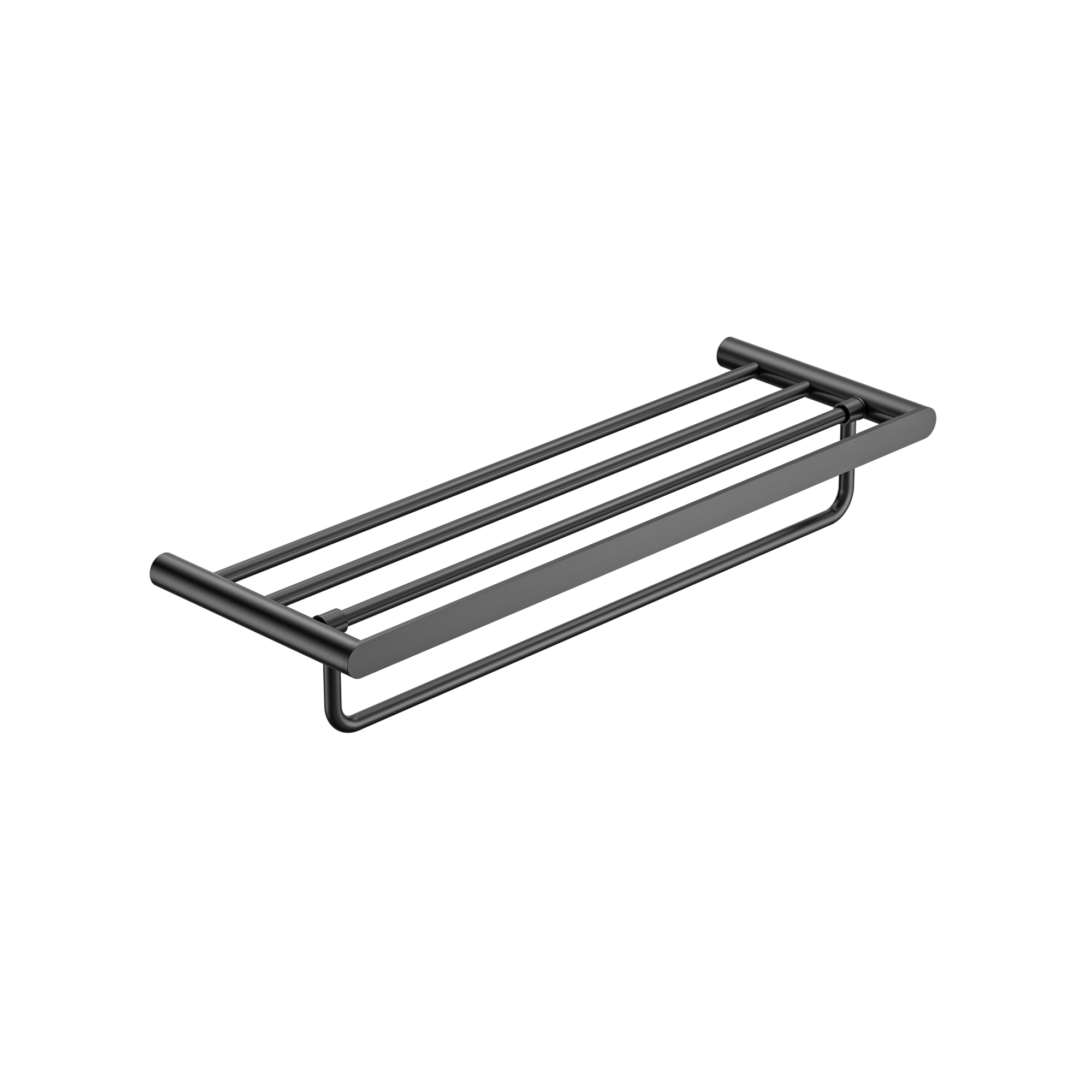 MELA - PALCO/RONDO Bath Towel Shelf Gun MetalAccessories – available at Bathroom City Perth