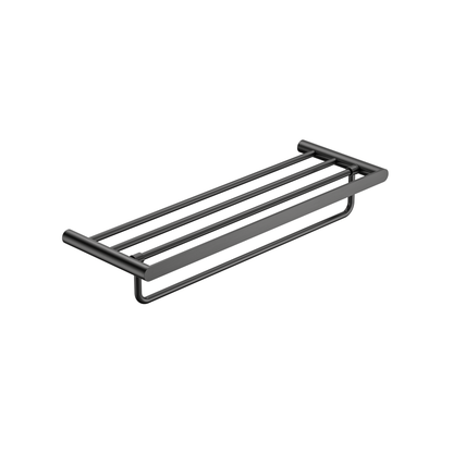 MELA - PALCO/RONDO Bath Towel Shelf Gun MetalAccessories – available at Bathroom City Perth