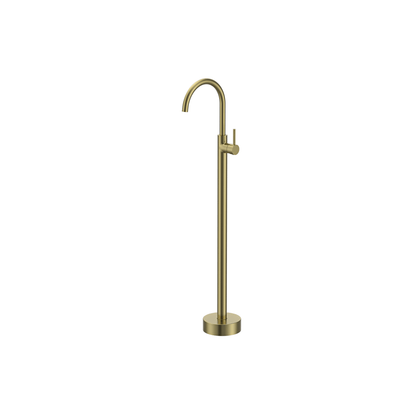 MELA - PALCO/RONDO Free Standing Bath Spout and Mixer Brushed BrassTapware – available at Bathroom City Perth