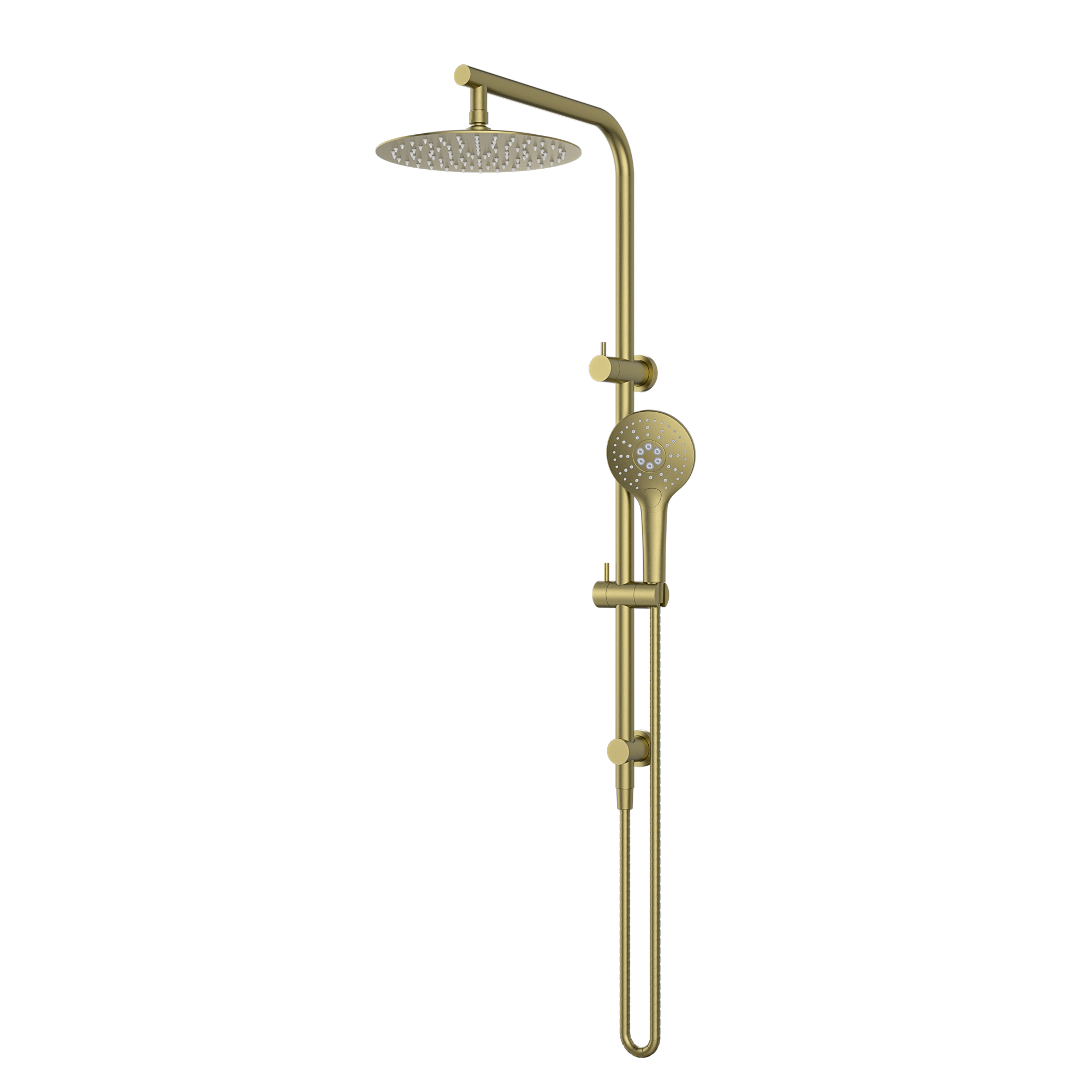 MELA - PALCO/RONDO Twin Combo Shower Set with Rail Brushed BrassTapwareMELABathroom City from Mela – available at Bathroom City Perth