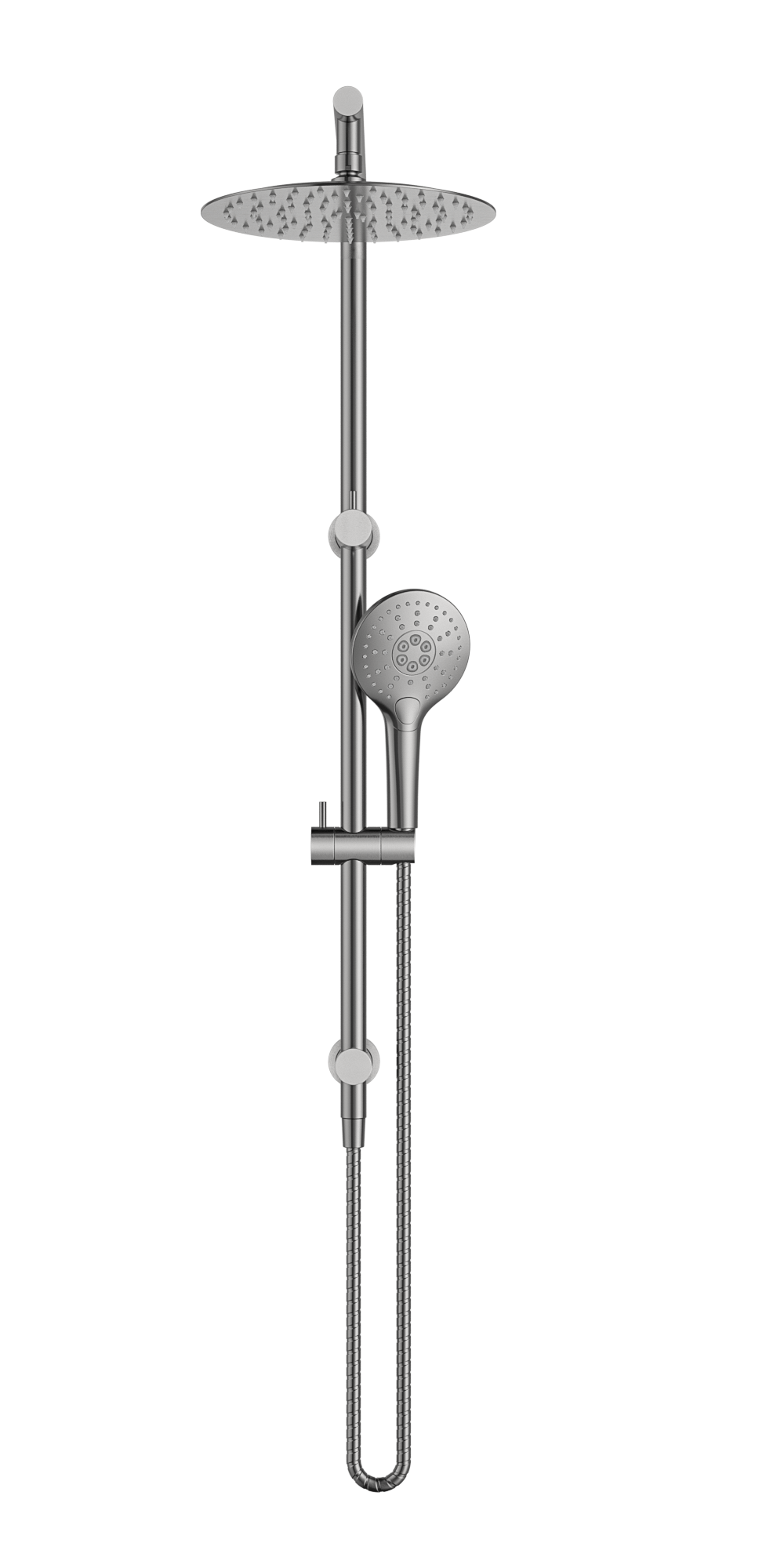 MELA - PALCO/RONDO Twin Combo Shower Set with Rail Brushed Nickel - Tapware - from our - MELA - supplier–available at Bathroom City Perth
