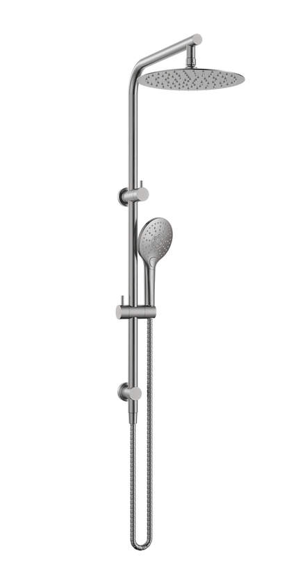 MELA - PALCO/RONDO Twin Combo Shower Set with Rail Brushed Nickel - Tapware - from our - MELA - supplier–available at Bathroom City Perth