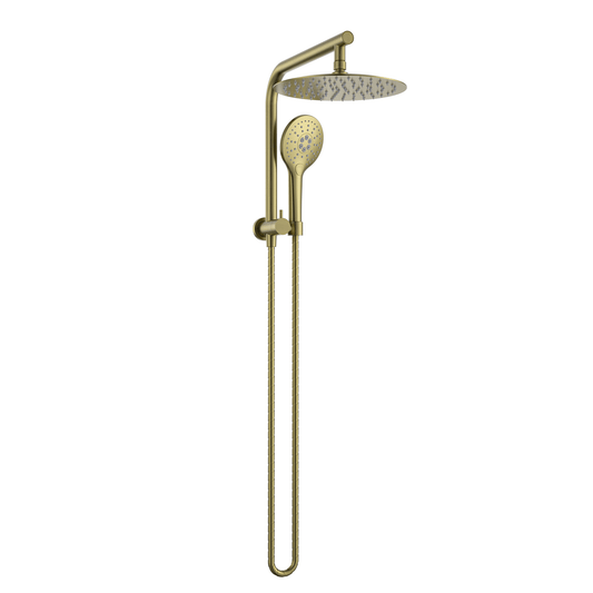 MELA - PALCO/RONDO Twin Combo Shower Set without Rail Brushed BrassTapware – available at Bathroom City Perth