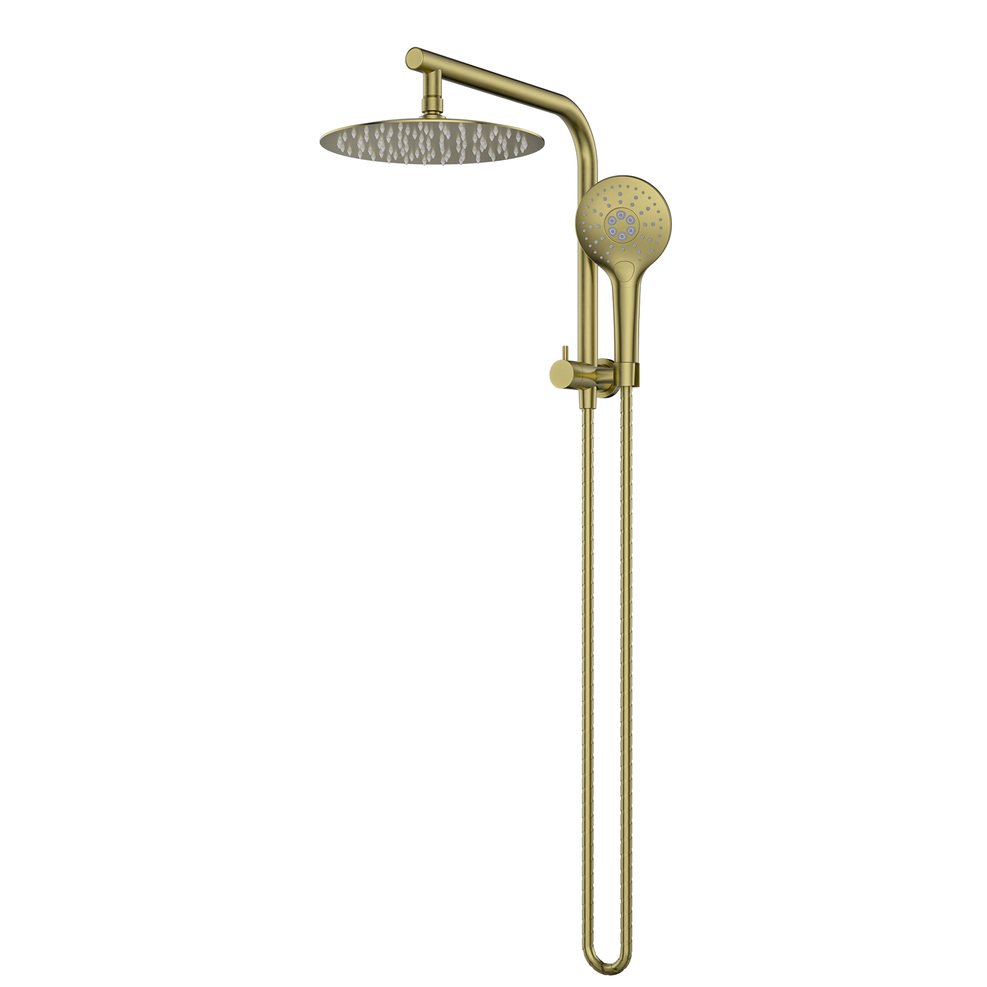 MELA - PALCO/RONDO Twin Combo Shower Set without Rail Brushed BrassTapware – available at Bathroom City Perth