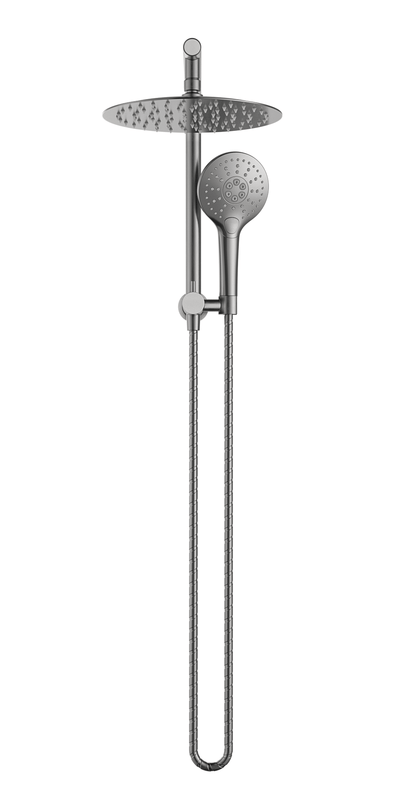 MELA - PALCO/RONDO Twin Combo Shower Set without Rail Brushed Nickel - Tapware - from our - MELA - supplier–available at Bathroom City Perth