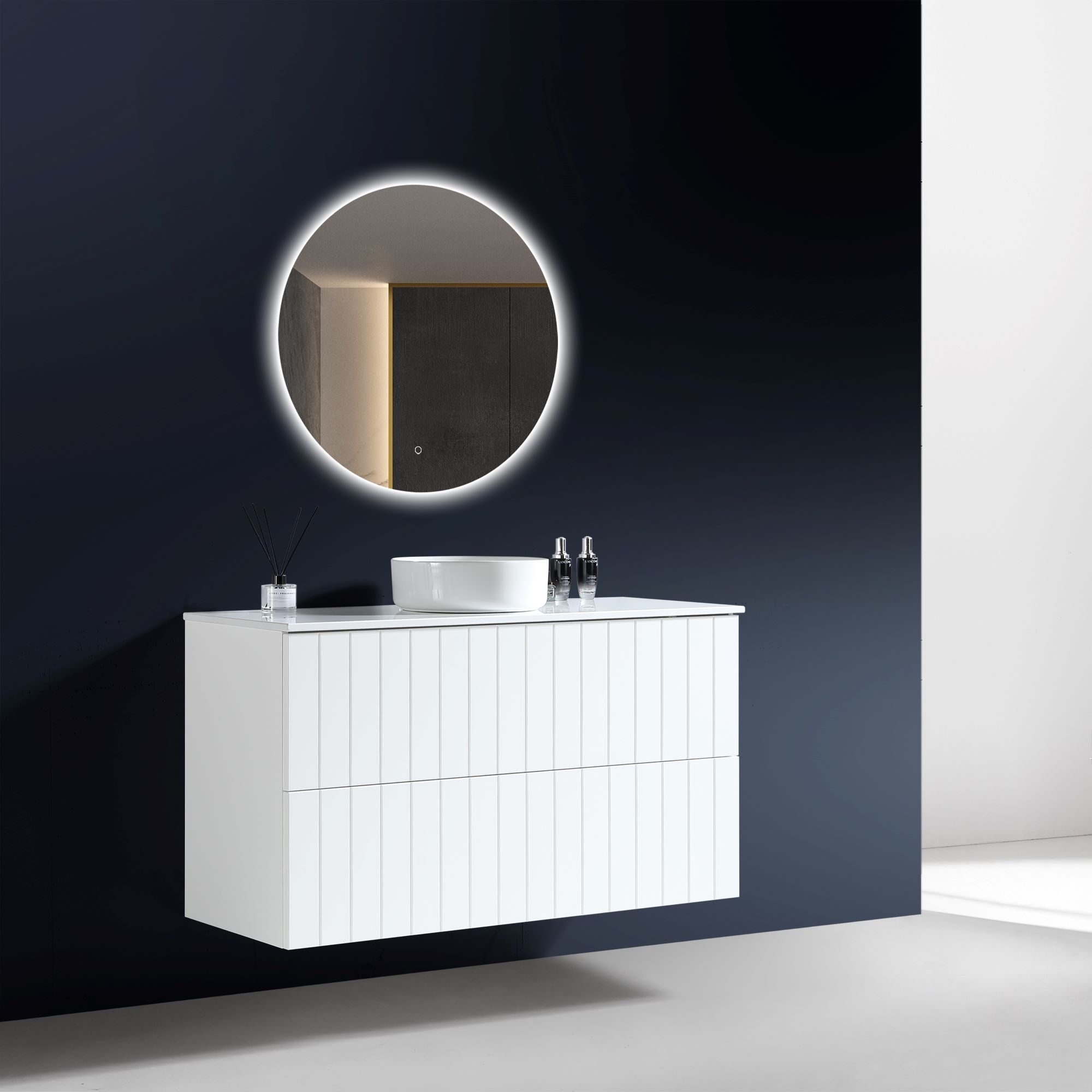 MELA - PASTEL 1200 Matt White Wall Hung Vanity with DrawersVanities – available at Bathroom City Perth