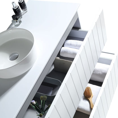 MELA - PASTEL 1200 Matt White Wall Hung Vanity with DrawersVanities – available at Bathroom City Perth