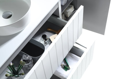 MELA - PASTEL 1350 Matt White Wall Hung Vanity with 2 Doors & 2 Drawers - Vanities - from our - MELA - supplier–available at Bathroom City Perth