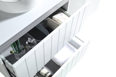 MELA - PASTEL 1500 Matt White Wall Hung Vanity with Two Drawers and Shelves - Vanities - from our - MELA - supplier–available at Bathroom City Perth