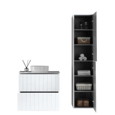 MELA - PASTEL 600 Matt White Wall Hung Vanity with DrawersVanities – available at Bathroom City Perth