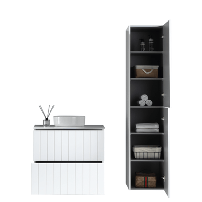 MELA - PASTEL 600 Matt White Wall Hung Vanity with DrawersVanities – available at Bathroom City Perth