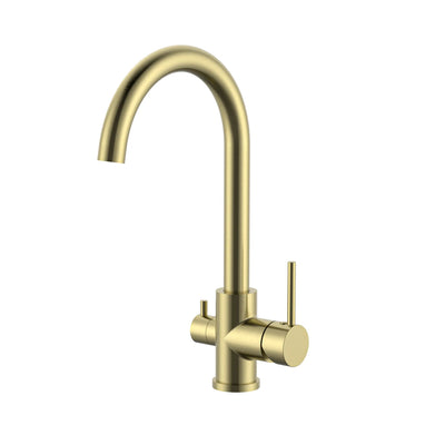 MELA - RONDO Filter Sink Mixer Brushed Brass-Tapware-from our-MELA-supplier–available at Bathroom City Perth