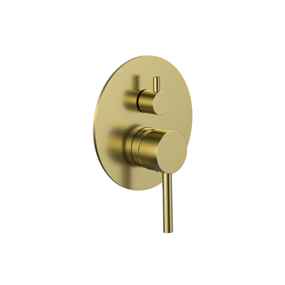 MELA - RONDO Shower/Bath Wall Mixer with Diverter Brushed BrassTapware – available at Bathroom City Perth