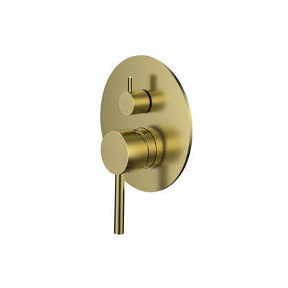 MELA - RONDO Shower/Bath Wall Mixer with Diverter Brushed BrassTapware – available at Bathroom City Perth