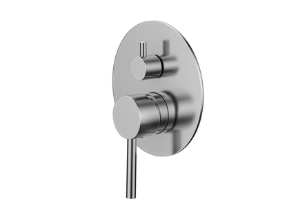 MELA - RONDO Shower/Bath Wall Mixer with Diverter Brushed Nickel - Tapware - from our - MELA - supplier–available at Bathroom City Perth
