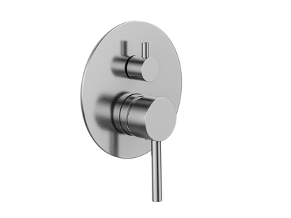 MELA - RONDO Shower/Bath Wall Mixer with Diverter Brushed Nickel - Tapware - from our - MELA - supplier–available at Bathroom City Perth