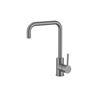 MELA - RONDO Square Gooseneck Sink Mixer Brushed NickelTapware – available at Bathroom City Perth