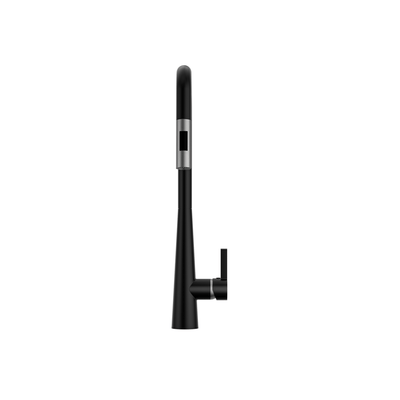 MELA - RONDO Square Kitchen Pull Out Mixer Black and Brushed NickelTapware – available at Bathroom City Perth