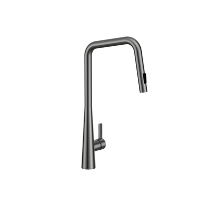 MELA - RONDO Square Kitchen Pull Out Mixer Brushed NickelTapware – available at Bathroom City Perth