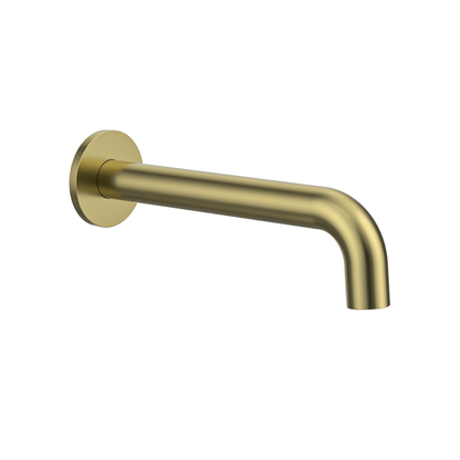 MELA - RONDO Wall Spout Brushed BrassTapware – available at Bathroom City Perth