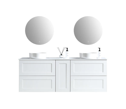 MELA - SHAKER 1500 Matt White Wall Hung Vanity with Door & 4 Drawers - Vanities - from our - MELA - supplier–available at Bathroom City Perth