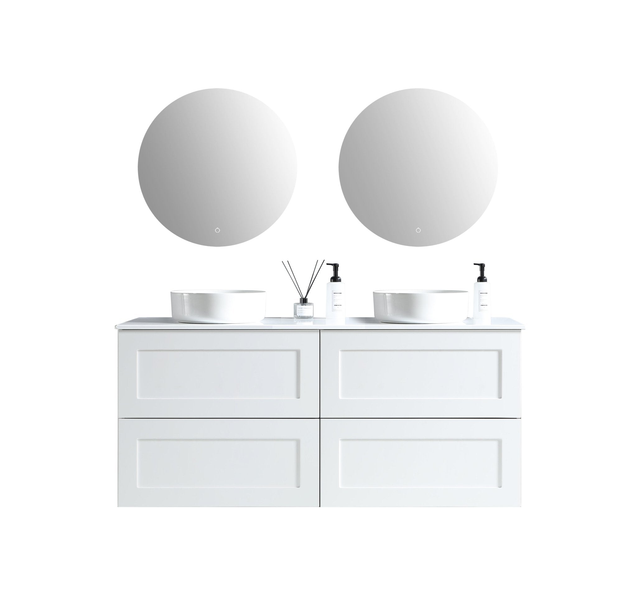 MELA - SHAKER 1800 Matt White Wall Hung Vanity with Drawers - Vanities - from our - MELA - supplier–available at Bathroom City Perth