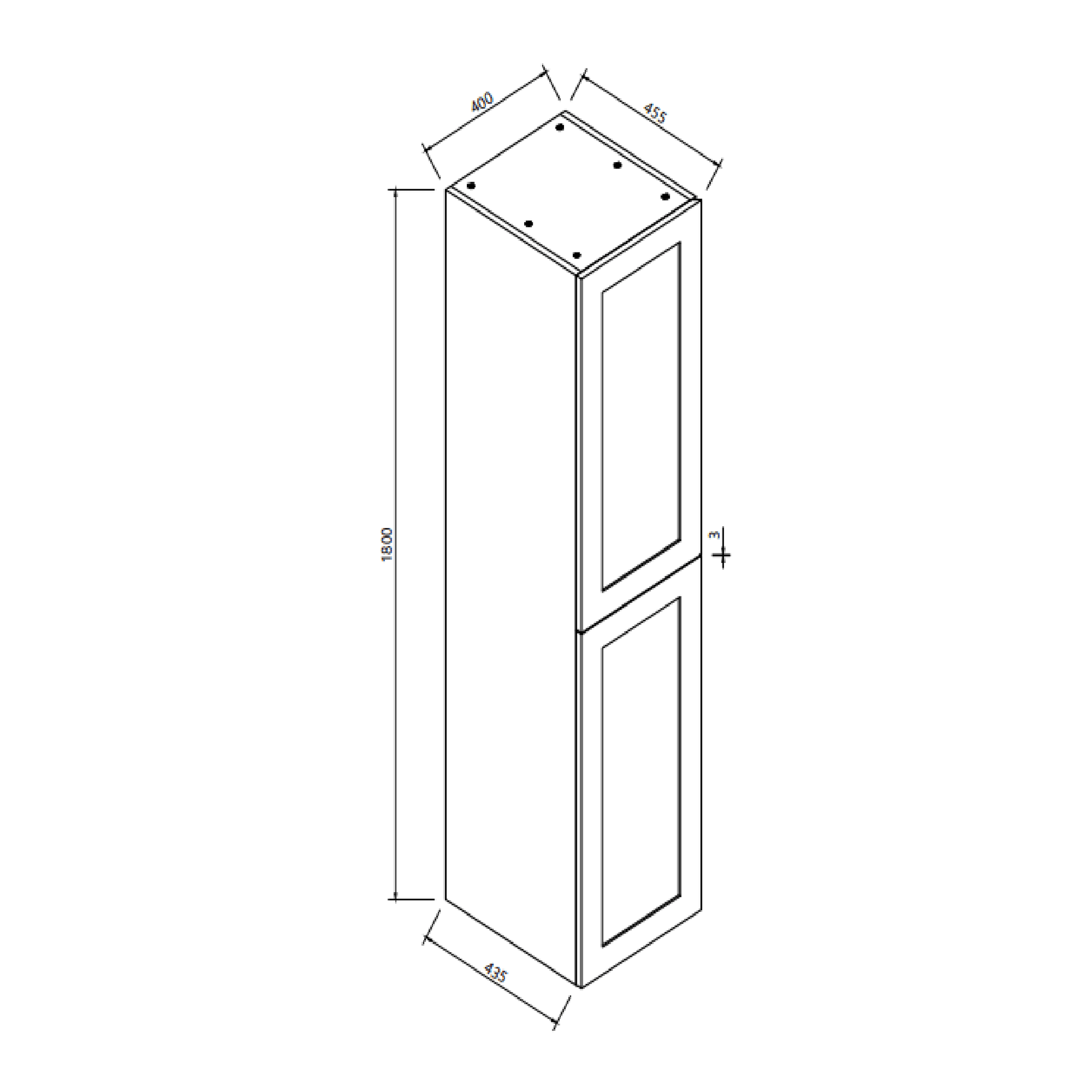 MELA - SHAKER 400 Matt White Wall Hung TallboyVanities – available at Bathroom City Perth