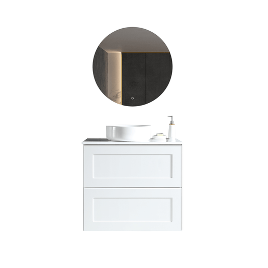 MELA - SHAKER 600 Matt White Wall Hung Vanity with Drawers - Vanities - from our - MELA - supplier–available at Bathroom City Perth