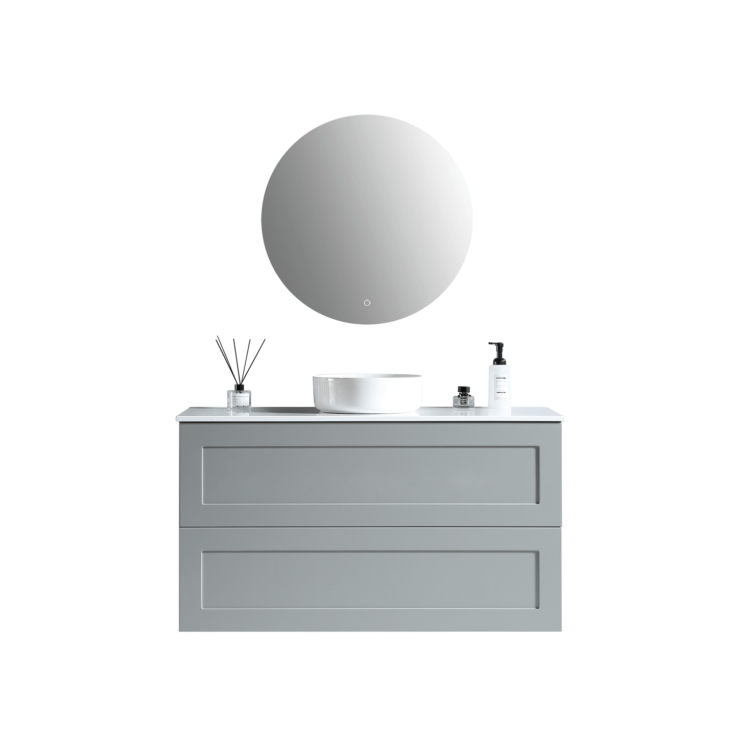 MELA - SHAKER 900 Matt Grey Wall Hung Vanity with Drawers - Vanities - from our - MELA - supplier–available at Bathroom City Perth