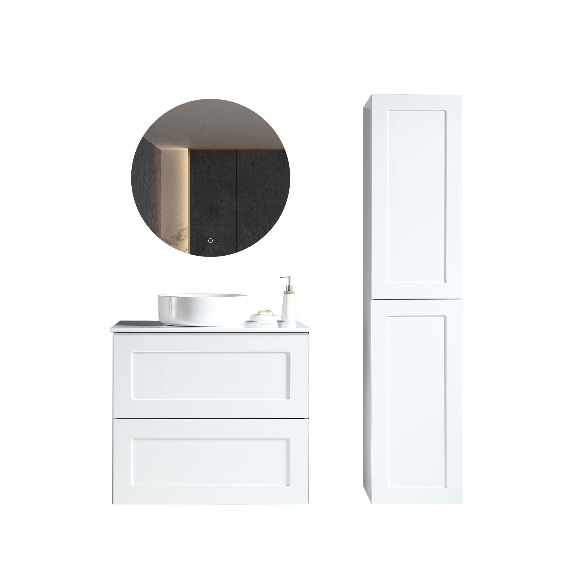 MELA - SHAKER 900 Matt White Wall Hung Vanity with DrawersVanities – available at Bathroom City Perth