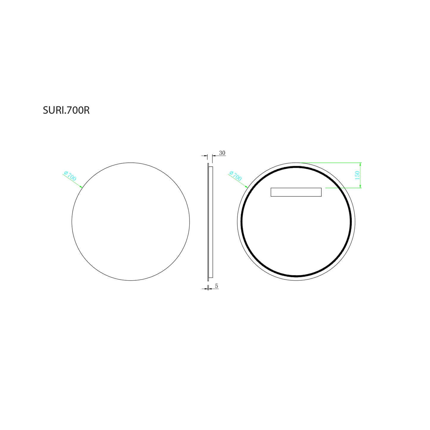 MELA - SURI 700 Round MirrorMirror – available at Bathroom City Perth