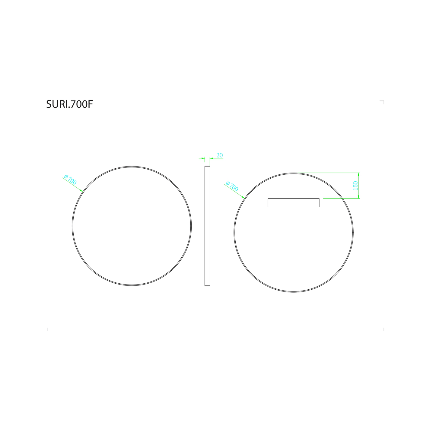 MELA - SURI 700 Round Mirror Gun Metal FrameMirror – available at Bathroom City Perth