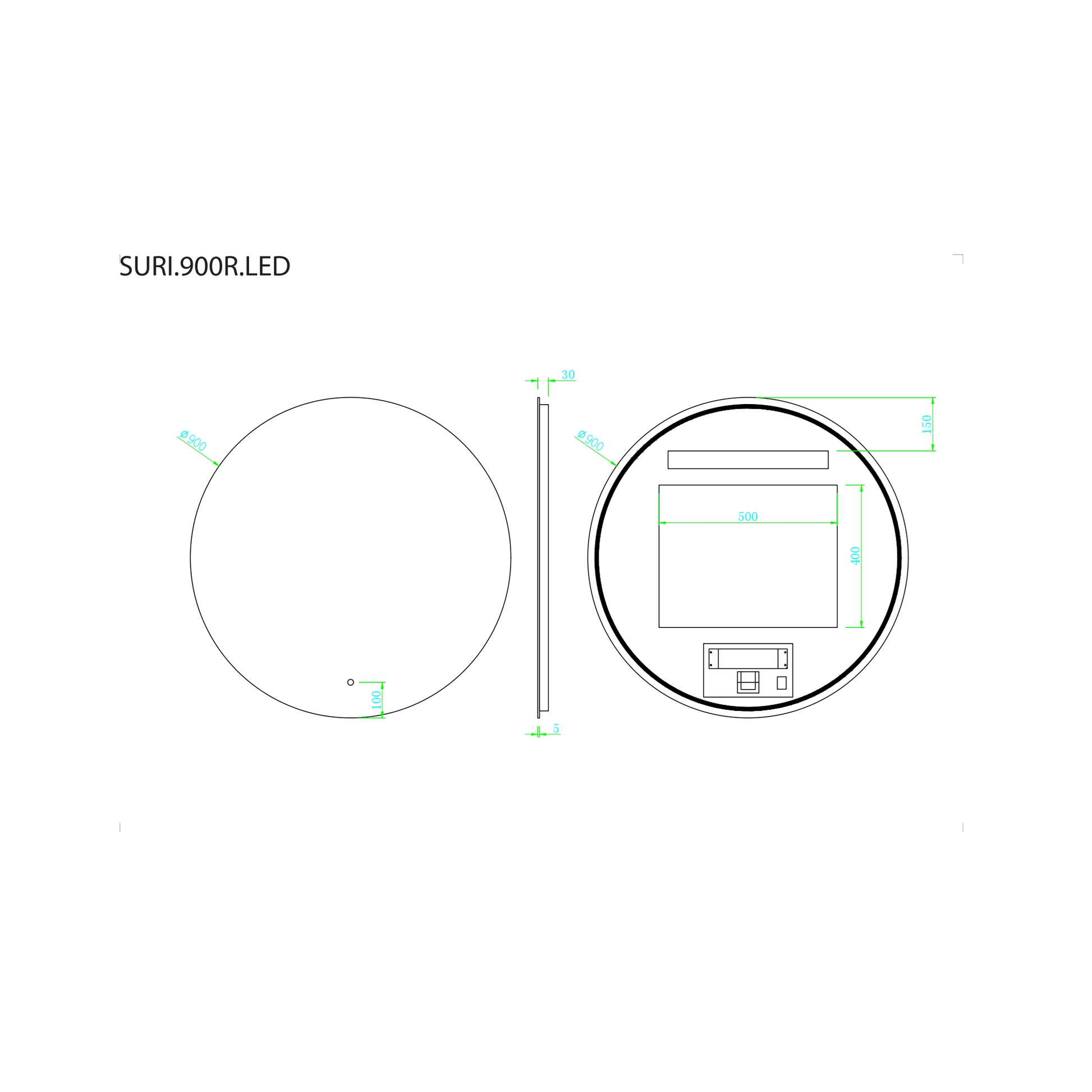 MELA - SURI 900 LED Round MirrorMirror – available at Bathroom City Perth