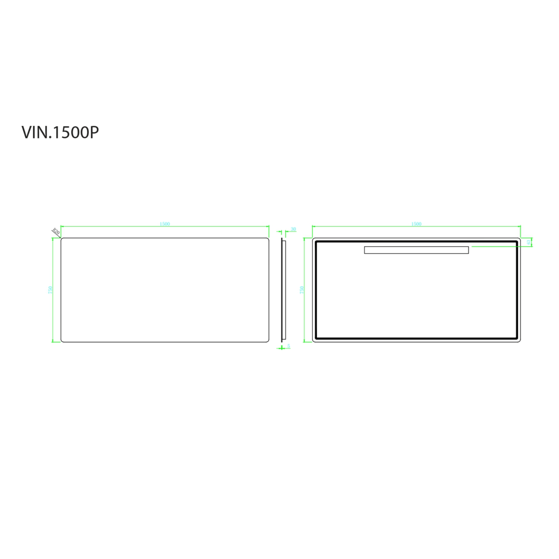 MELA - VINA 1500 Plain Mirror Polished EdgeMirror – available at Bathroom City Perth