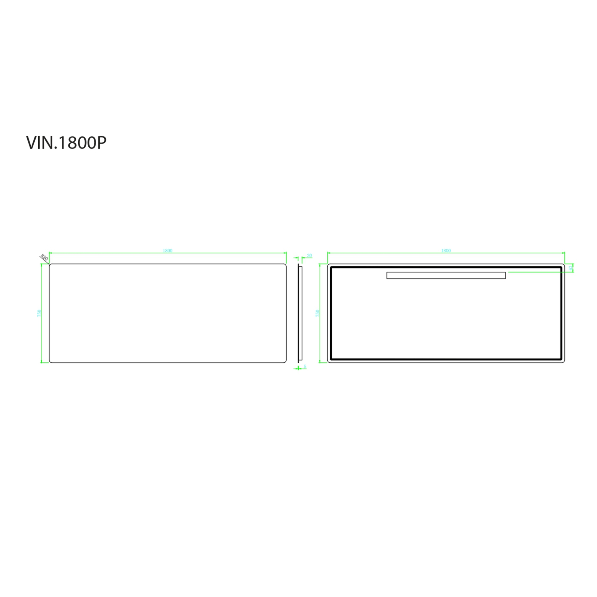MELA - VINA 1800 Plain Mirror Polished EdgeMirror – available at Bathroom City Perth