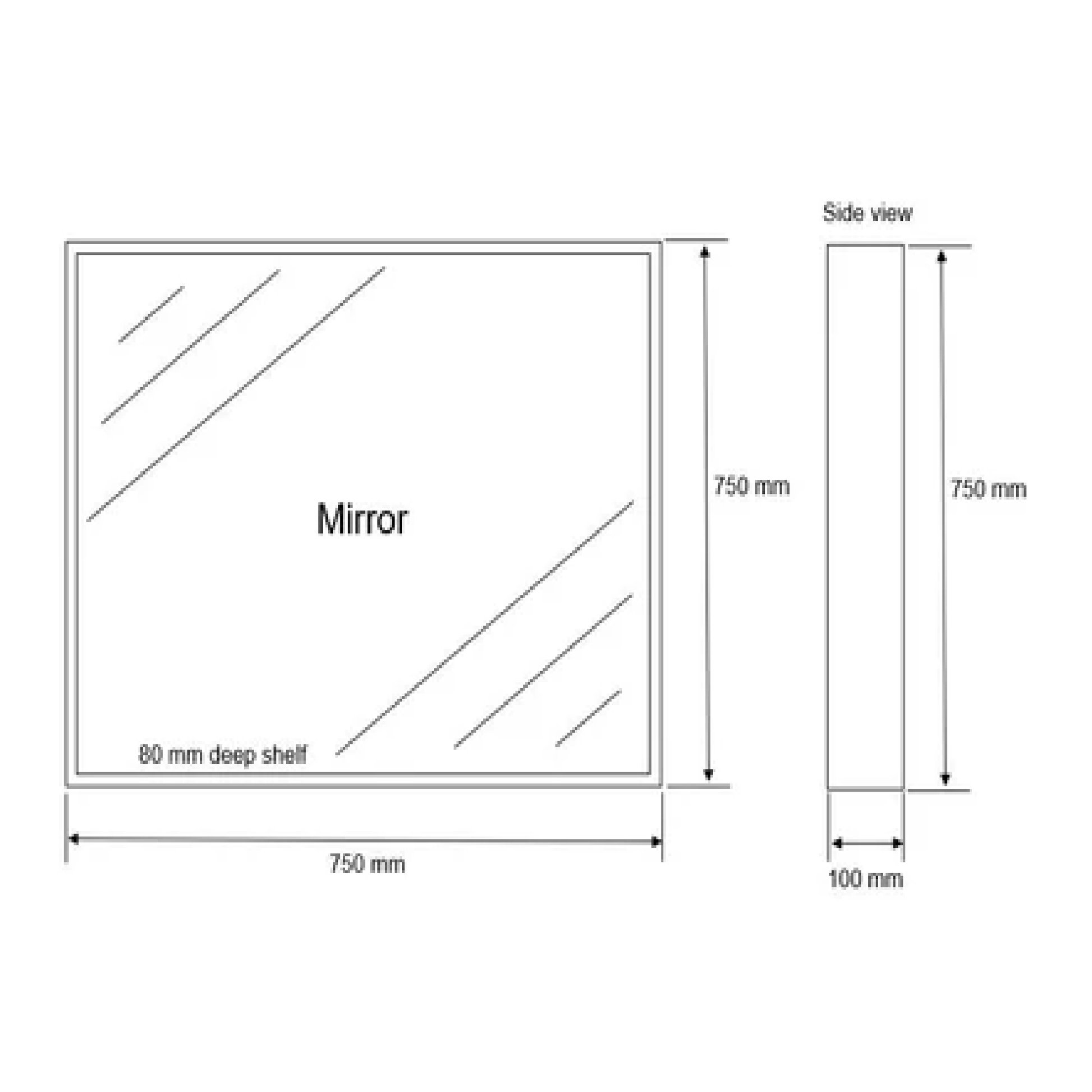 MELA - VINA 750 Walnut Box Frame MirrorMirror – available at Bathroom City Perth