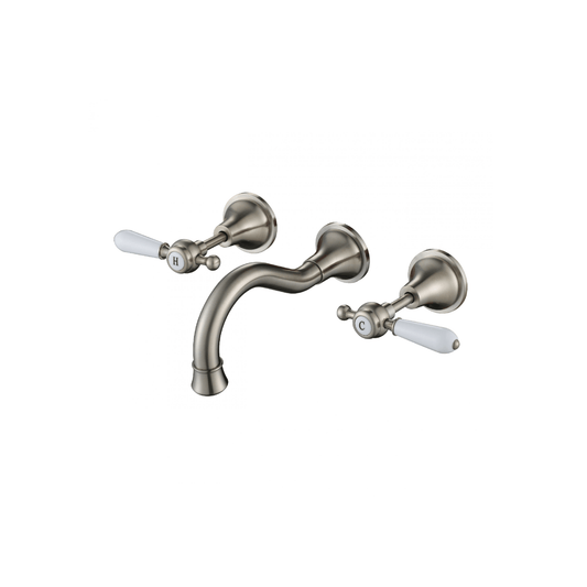 MODERN NATIONAL - BORDEAUX Bath/Sink Set Brushed NickelTapware – available at Bathroom City Perth